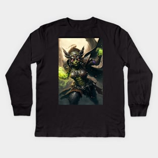 Goblin Sorcerer Superhero Kids Long Sleeve T-Shirt